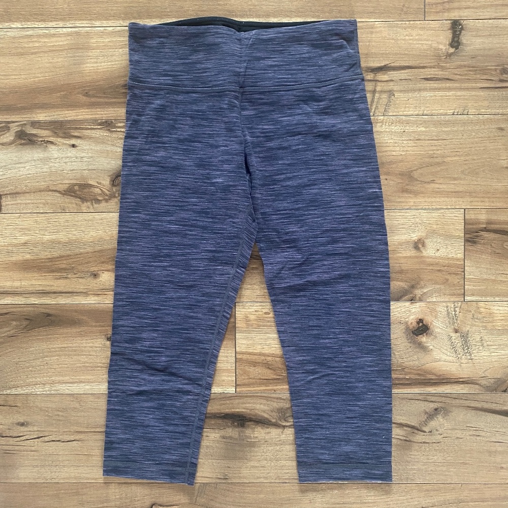 Lululemon Purple Multi Wunder Under Crop Luon Leggings - Size 6